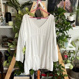 Shein Size L white peasant dress